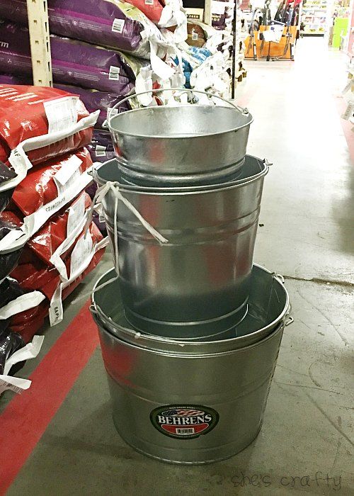 She's crafty Spring Porch galvanized bucket and repurposed vintage